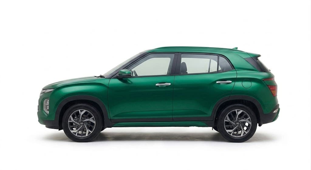 Hyundai Creta SUV parked on a Bengaluru street, real fleet vehicle